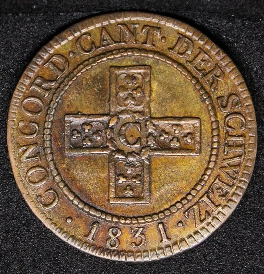 1831 AARGAU 5 rappen, Switzerland Cantons. KM-24