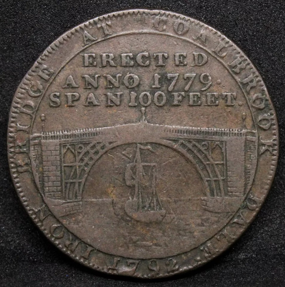 1/2 penny or Halfpenny, 1789 SHROPSHIRE, Coalbrook Dale, Reynolds & Co. DH-11 VF Token