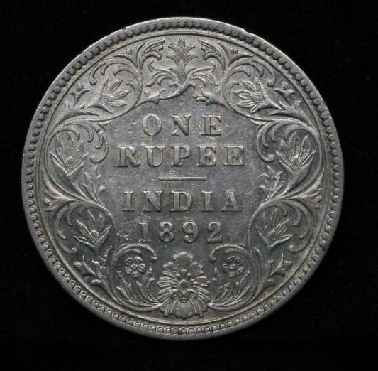 1892-C Rupee, Queen-Victoria. British-India. GVF