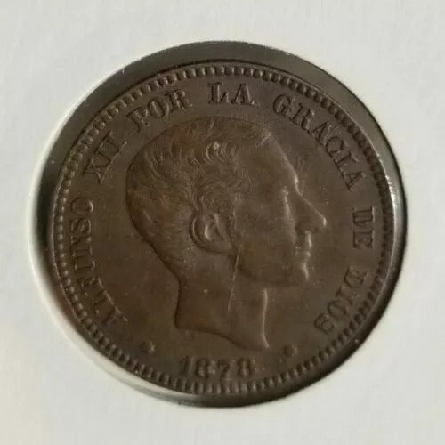 1878 OM Spain 10 Centimos KM# 675 aUNC