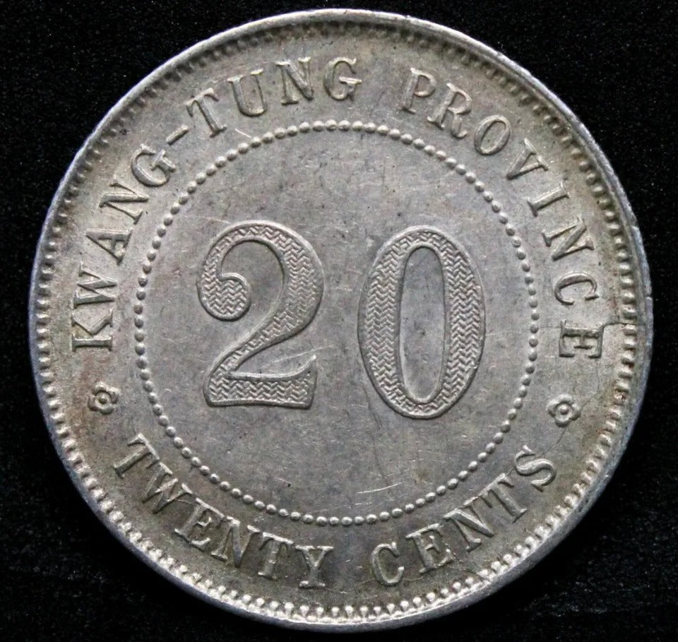 1919 Kwang Tung 20 cents china/chinese province UNC Y-423 Silver coin