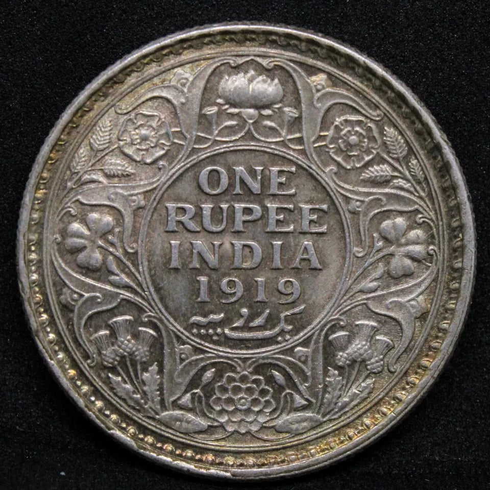 1919 rupee George V India-British Rupee KM 524 BUNC #2