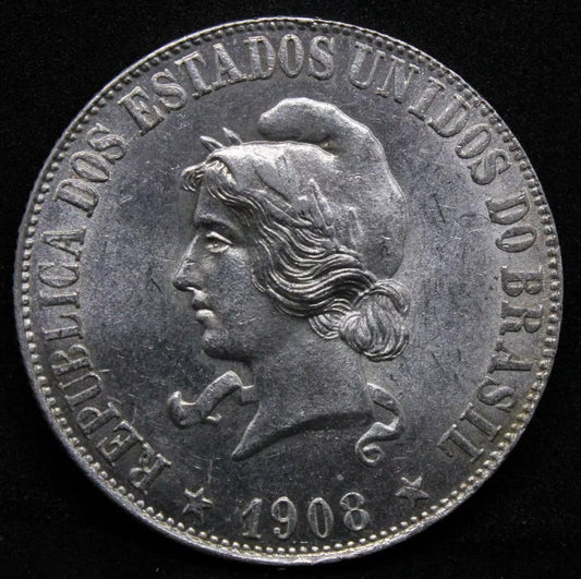 2000 Reis 1908, Brazil Republic. KM-508. UNC