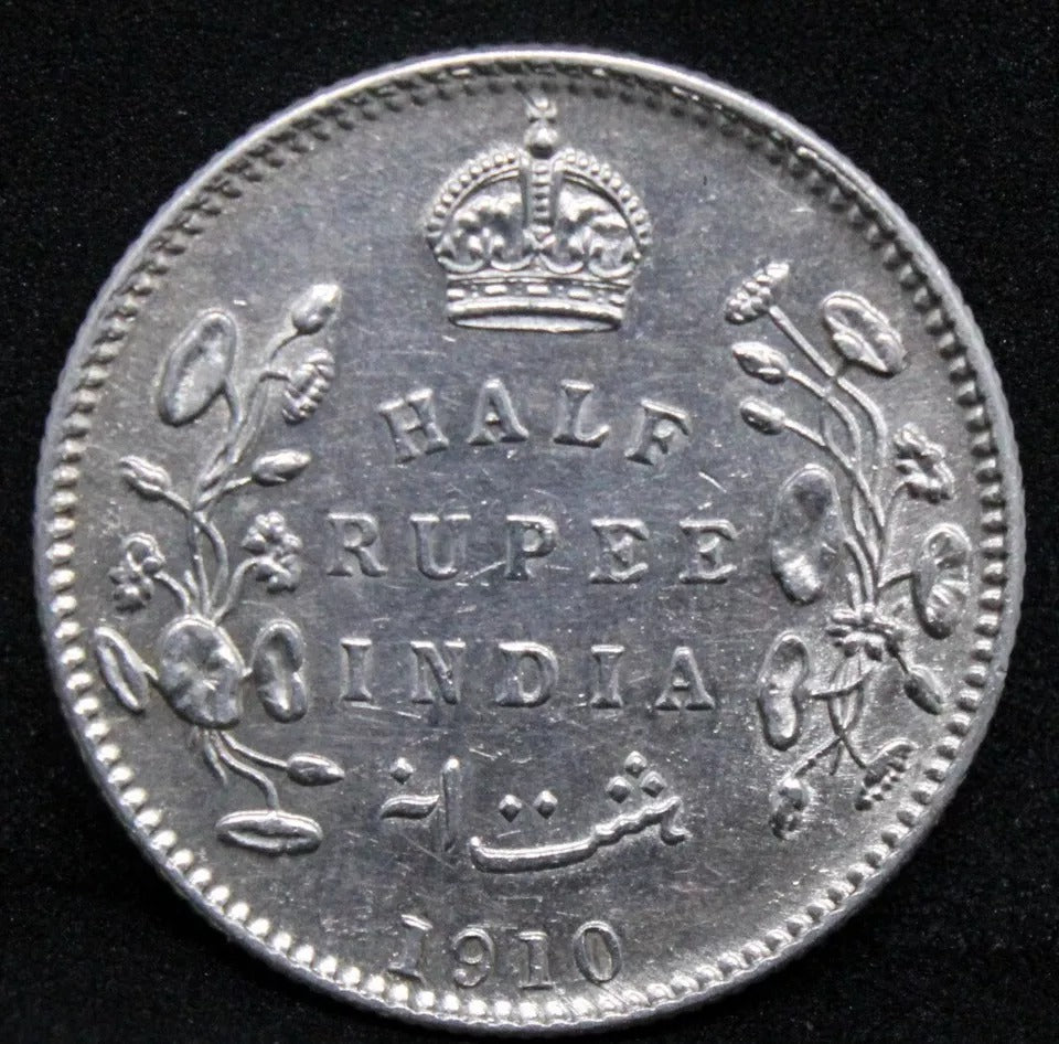 half rupee 1910 (C). British-India. Edward VII. KM-507 aUNC