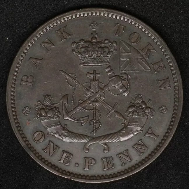 1850 Bank Of Upper Canada Penny Token