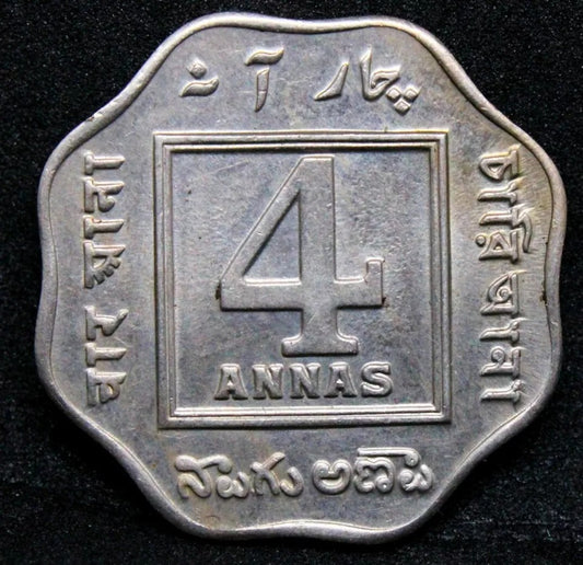 1919-C 4 Annas, British-India. King George V. UNC, KM-519
