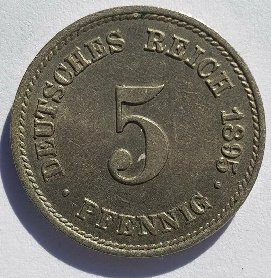 1895-F Germany 5 Pfennig, UNC,