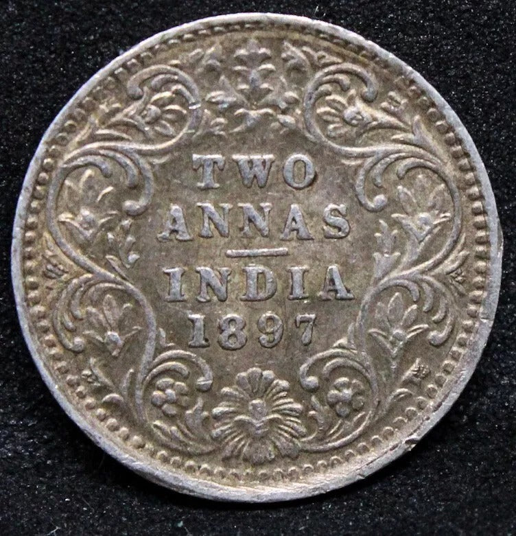 1897 Victoria India-British 2 Annas KM 488 EF