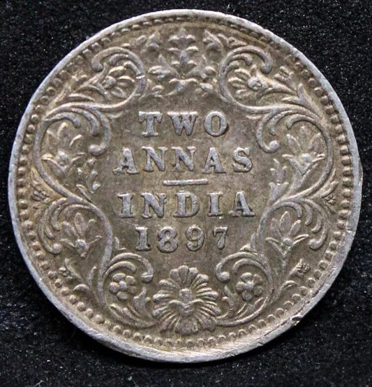 1897 Victoria India-British 2 Annas KM 488 EF