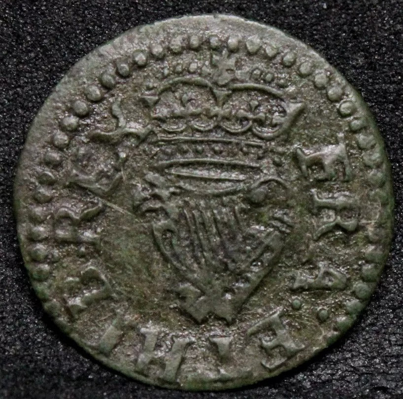 charles richmond copper farthing, late 1620s. MM-Lombardic A. Ever #60b, Peck 1