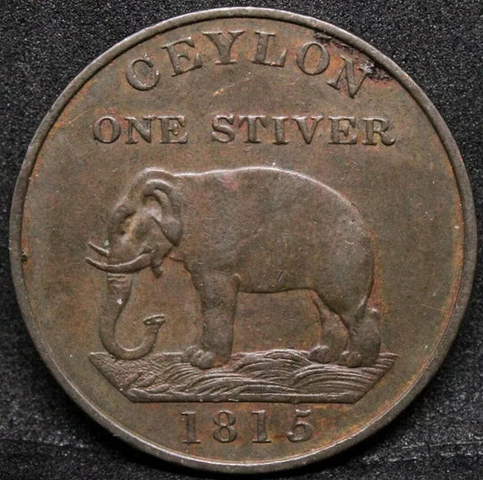 1815 Stiver, Ceylon (Modern Sri Lanka), George III. KM-81, aUNC