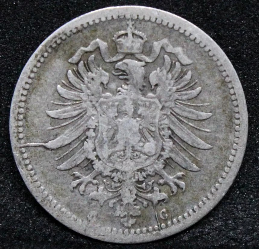20 Pfennig 1875-C. Germany Empire. Wilhelm I. KM-5 VF