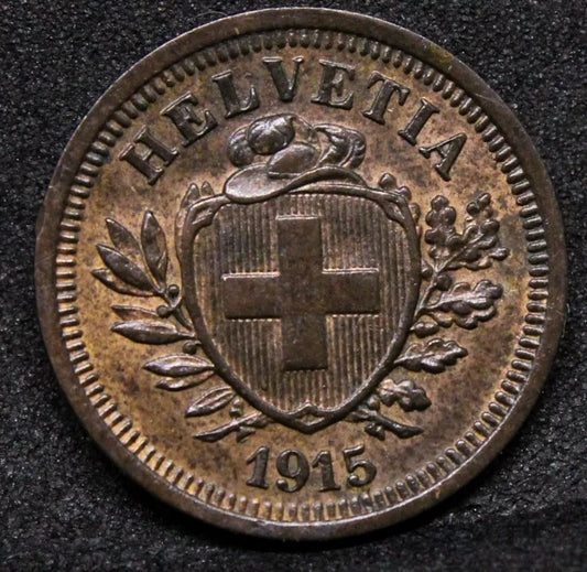 1 Rappen 1915-B. Switzerland. KM-3.2 UNC
