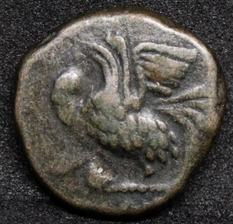 FRENCH INDIA: Pondicherry, Copper doudou, Rooster type. KM-52