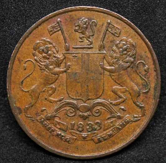 1/4 Anna 1833, British India Bombay Presidency. KM-232 nEF