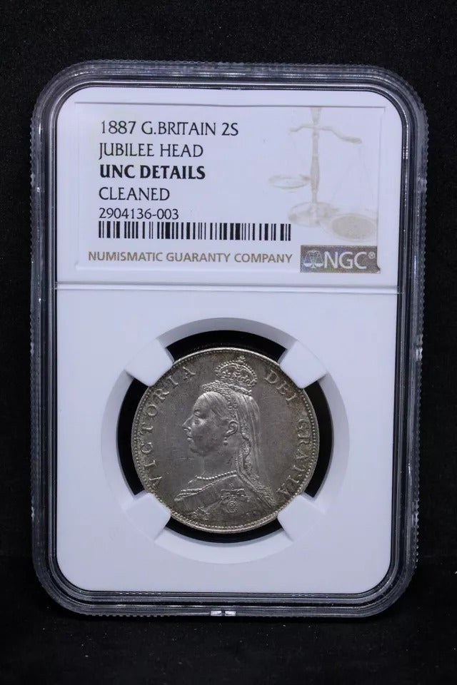 1 Florin 1887, Queen Victoria. S.3925 NG.C UNC-cleaned SOLD..