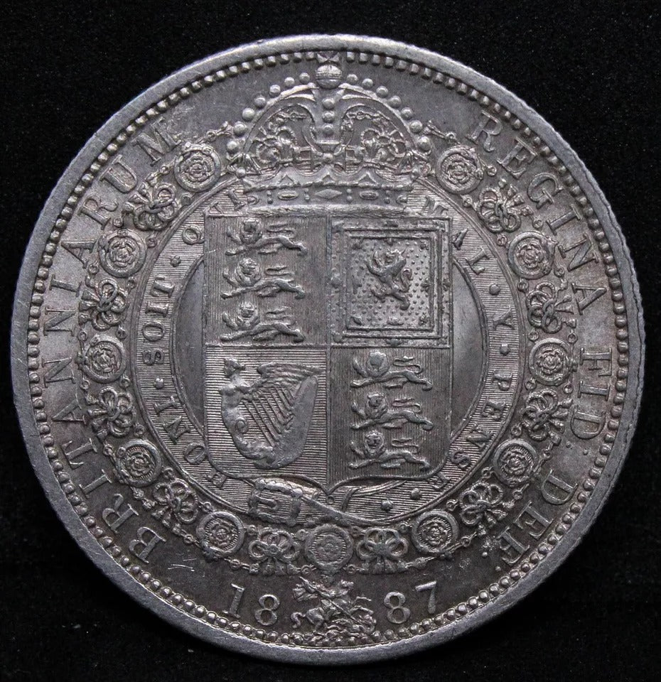 1/2 Crown 1887, Victoria Jubilee Portrait. S.3925. aUNC Cleaned