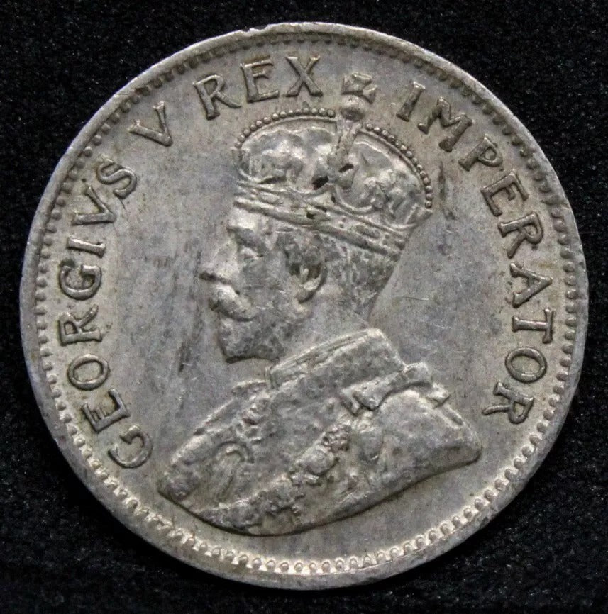 3 pence south africa, George V. KM-15.1. Silver coin, EF