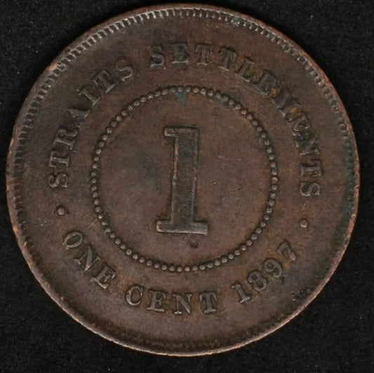Straits Settlements 1 Cent 1897, Victoria, VF