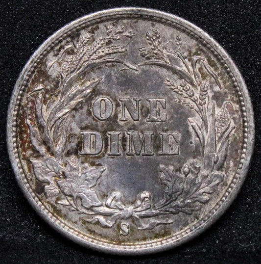 1 Dime 1898-S . United States Silver (USA) Coin. Higher Grade-UNC