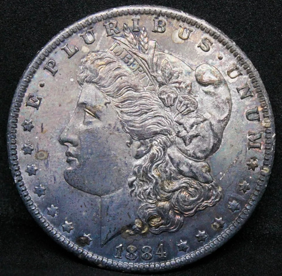1884-O $1 Morgan Silver Dollar, USA United States Coin. Great colour, UNC