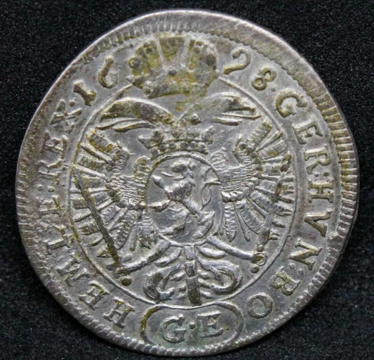 3 Kreuzer 1698 GE, Prague Mint. Austria King Leopold I. KM-590 EF