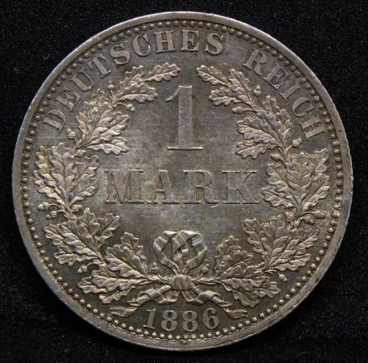 1 Mark 1886-A. Wilhelm I. German Empire issue. KM-7. UNC