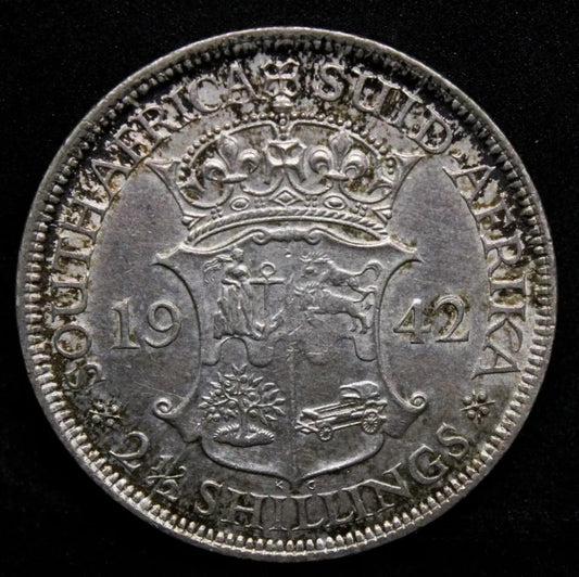 2 1/2 shillings 1942, South Africa King George VI. KM-30. EF