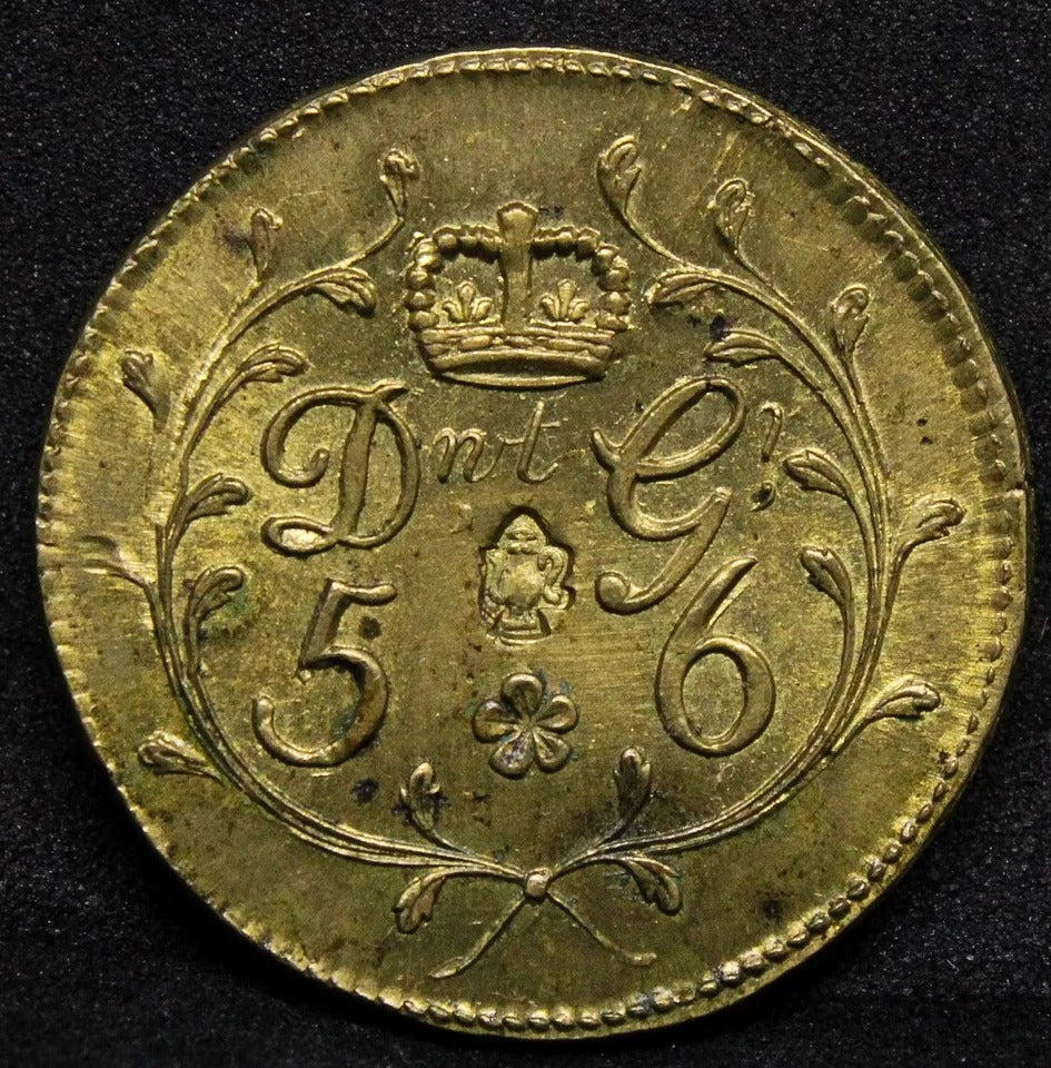 George III Brass Coin Weight for guinea. Spectacular Condition
