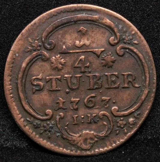 ¼ Stüber 1767 I:K. Archbishopric of Cologne (German states) KM-161 EF