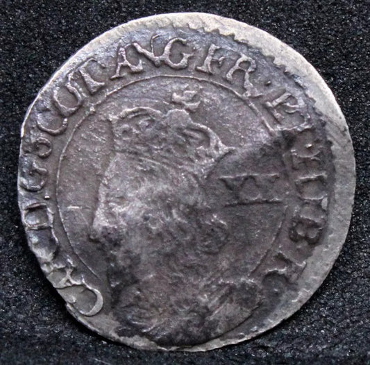 20 Pence/penny hammered. Charles I Scottish/Scotland issue 2nd issue S.5550 coin