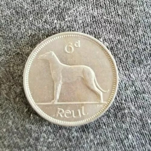 1946 Ireland Republic 6 Pence KM# 13a UNC Rare low mintage 720k