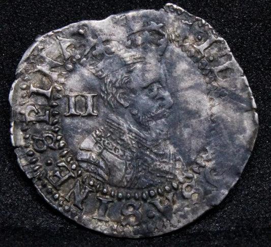 Half Groat 1603-25, James I. Hammered silver. S.2649. MM:Thistle sharp example
