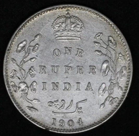 1904 rupee Edward VII India-British Rupee KM 508 EF