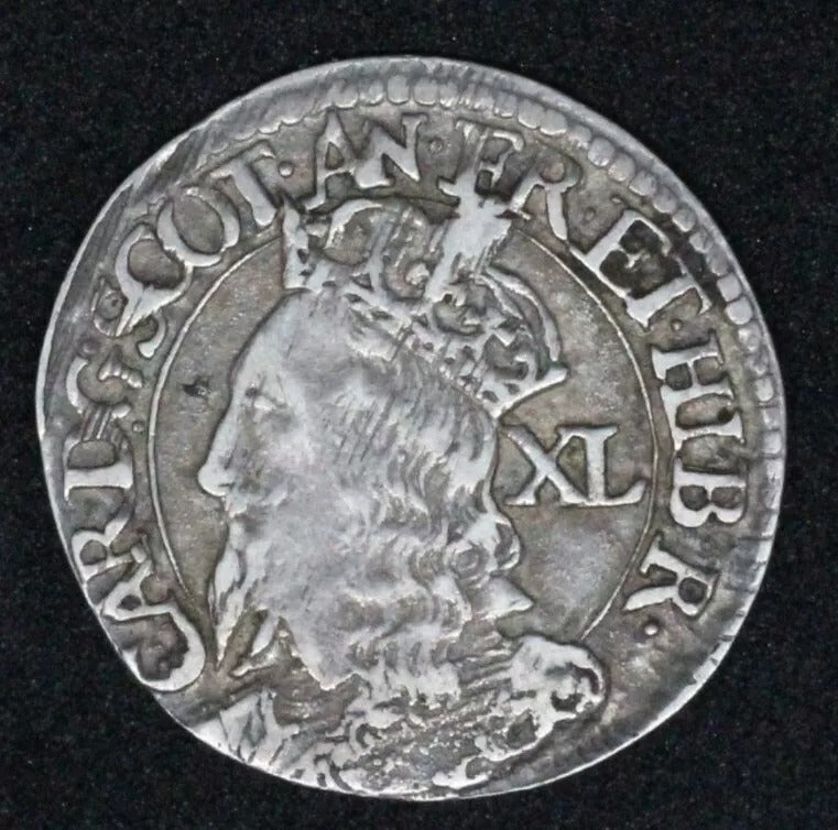Scotland Charles I 40 Pence ND (1637-42) milled Silver Coin-Briot issue