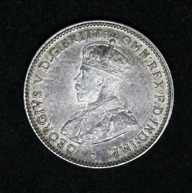 1917-M Australia 3 pence UNC or near so, George V