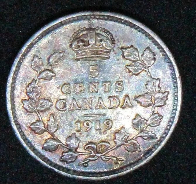 1919 Canada 10 Cents George V KM 23 great colour