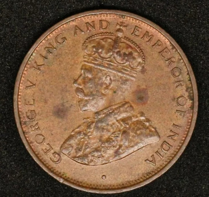 1928 1 Cent, Ceylon Geoege V. EF KM-107