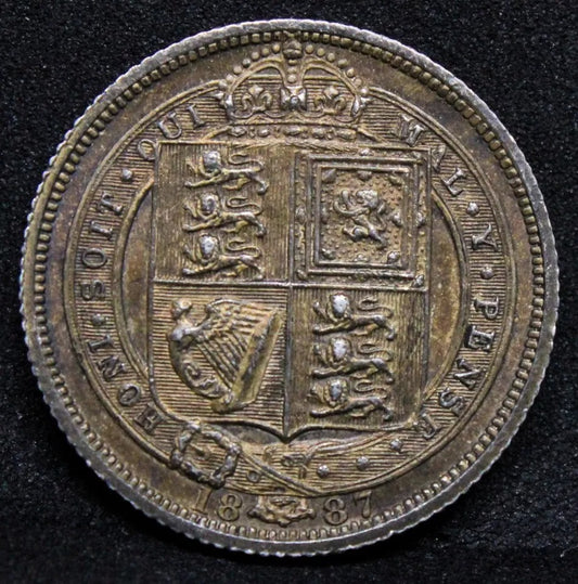 1887 withdrawn 6 (six) pence. Queen Victoria. UNC #2