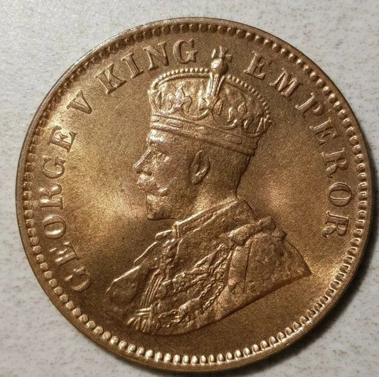 1936-B 1/4 Anna India, George V UNC+red