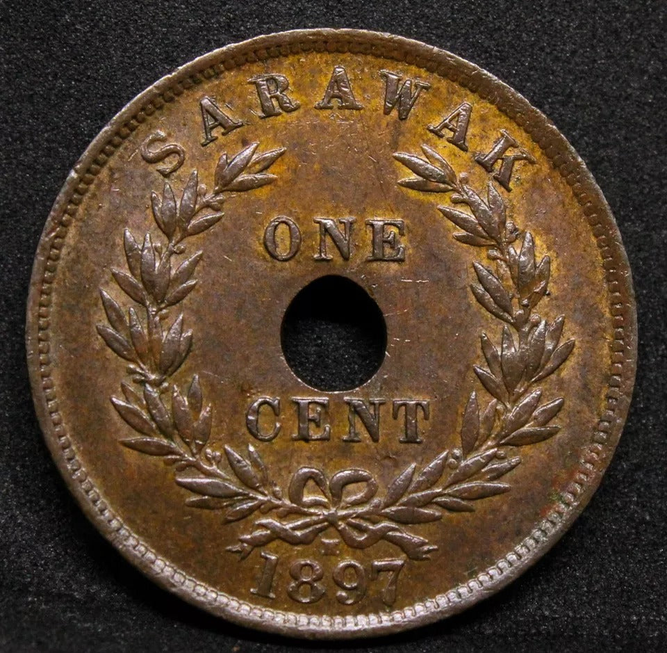 1897 -H Sarawak Cent, Charles Brooke. KM-7 gEF