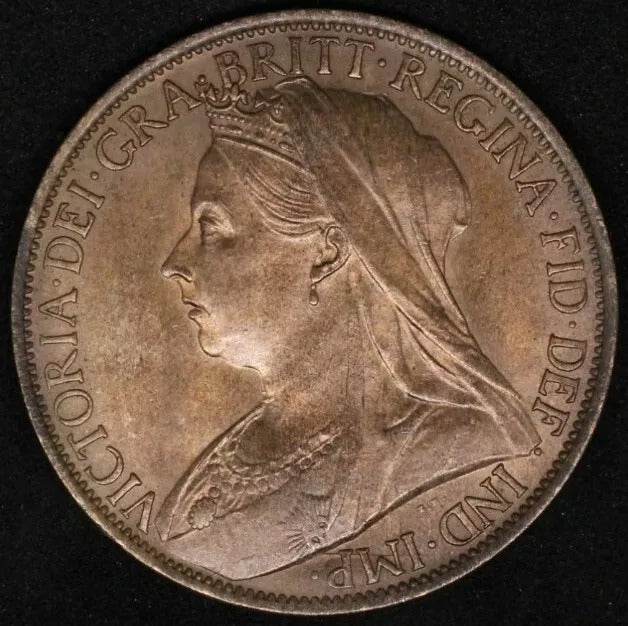 1901 Penny Victoria UNC RED