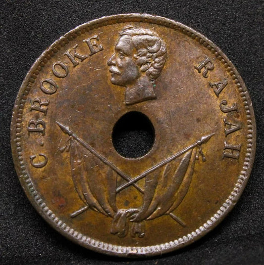 1897 -H Sarawak Cent, Charles Brooke. KM-7 gEF