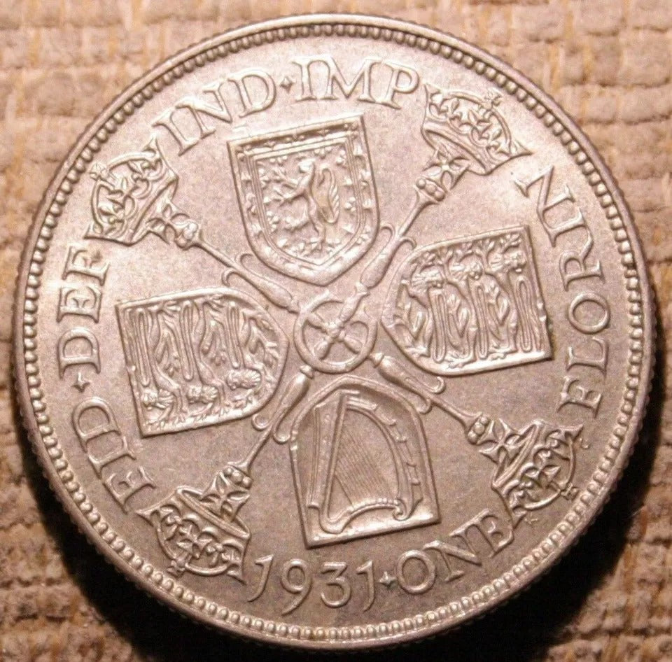 1931 Florin George V Silver Coin UNC