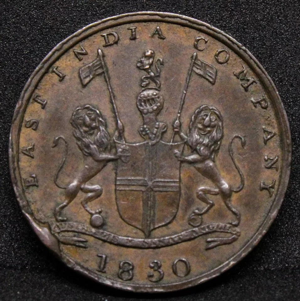 1/4 Anna 1830, British India Bombay Presidency. KM-231.1 UNC (Cud @7oclock OBV)