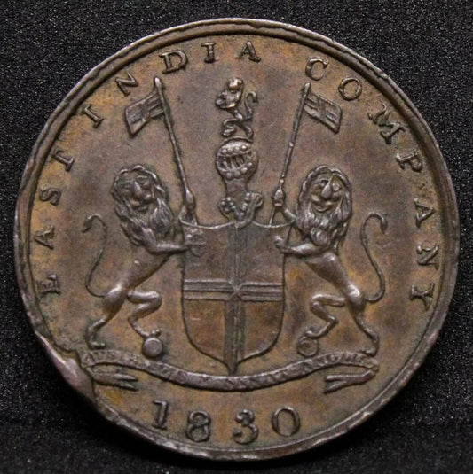 1/4 Anna 1830, British India Bombay Presidency. KM-231.1 UNC (Cud @7oclock OBV)