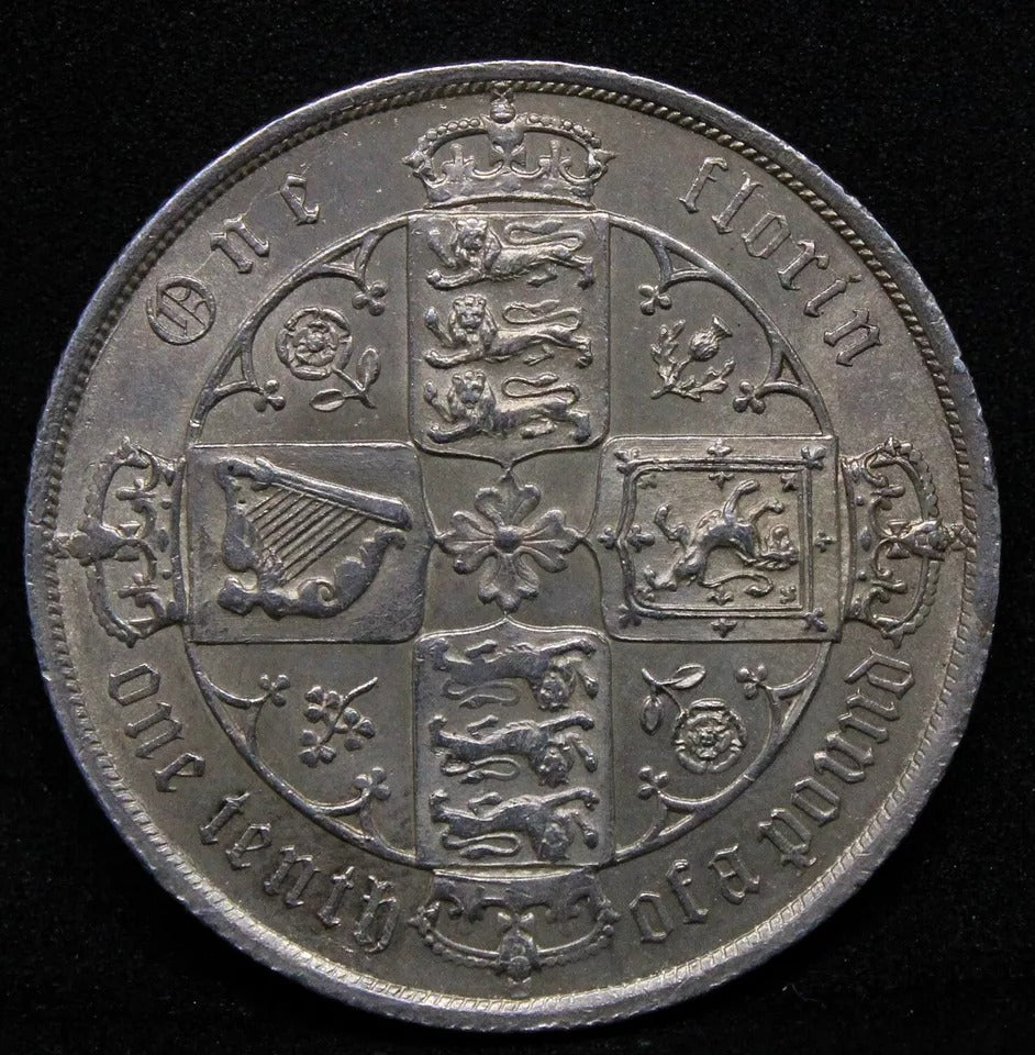 1 flor.in 1886, Queen Vicrtoria-Gothic Portrait. S.3900. UNC SOLD..