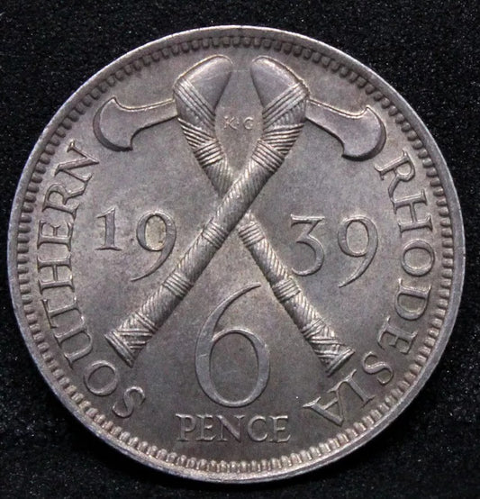 6 pence 1939, Southern Rhodesia George VI. KM-17 UNC (key date)