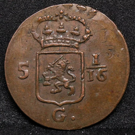1 Duit 1808. West-Friesland. KM#?76a. Double Struck Error