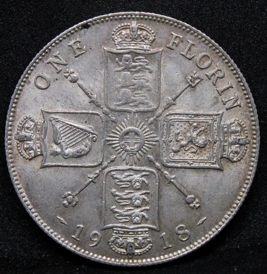 1918 Florin. Great Britain, King George V. S.4012 UNC